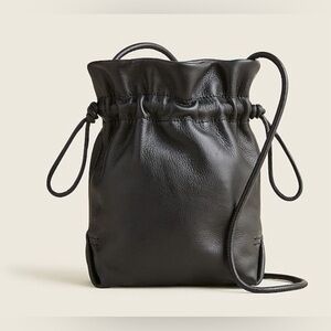 New JCrew Lisbon drawstring bag in leather